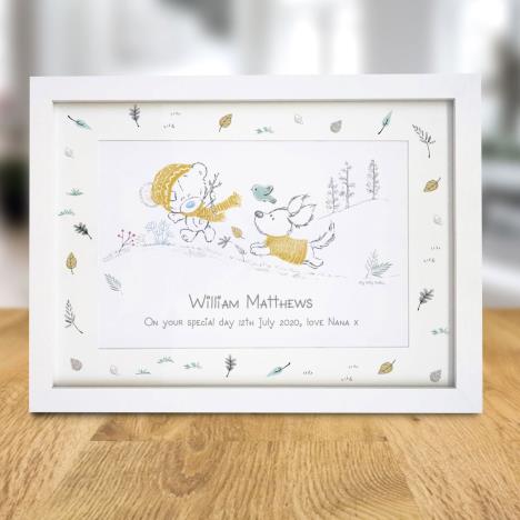 Personalised Tiny Tatty Teddy Autumn Leaves A4 Framed Print Extra Image 1